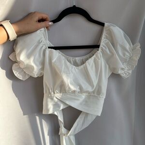 Elegant White Puff Sleeve Blouse